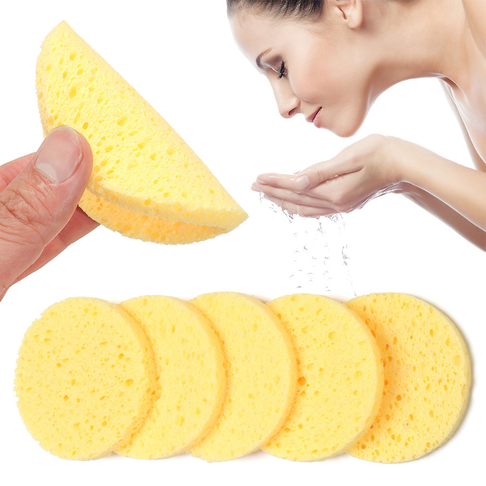 Cosmetic Sponge - 10 szt. 6-9cm Żółta Okrągła Gąbka