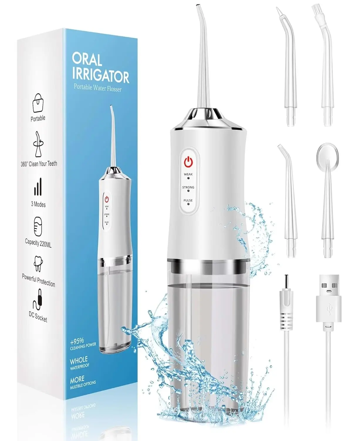 Micellar Water Cleanser - Irygator doustny przenośny irygator wodny, akumulator