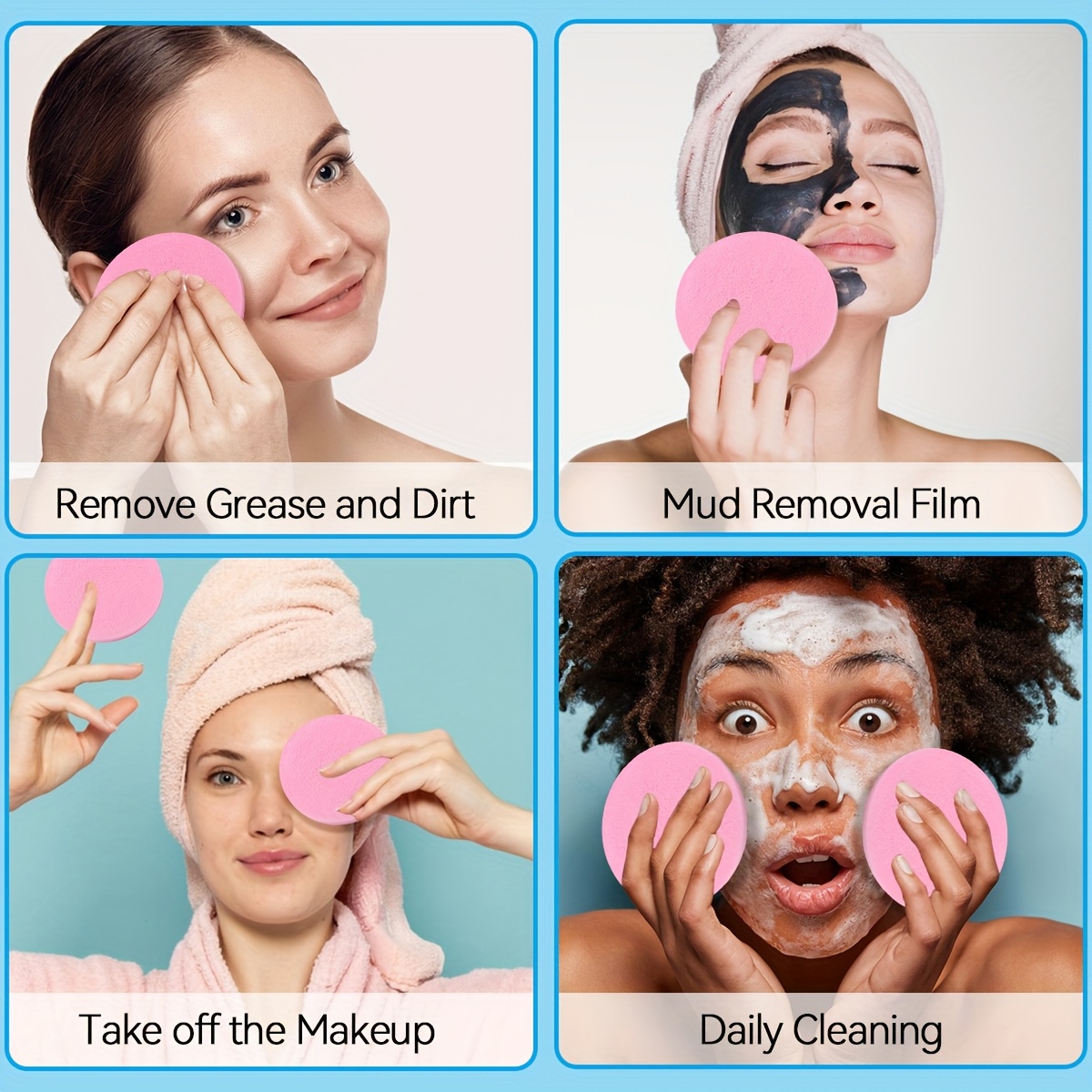 Gąbki do twarzy - 240 szt. - G – Kiss Beauty Makeup Remover recenzja i cena